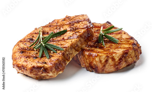 freshly grilled steaks