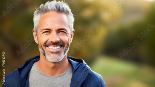 attractive and middle aged man in portrait
