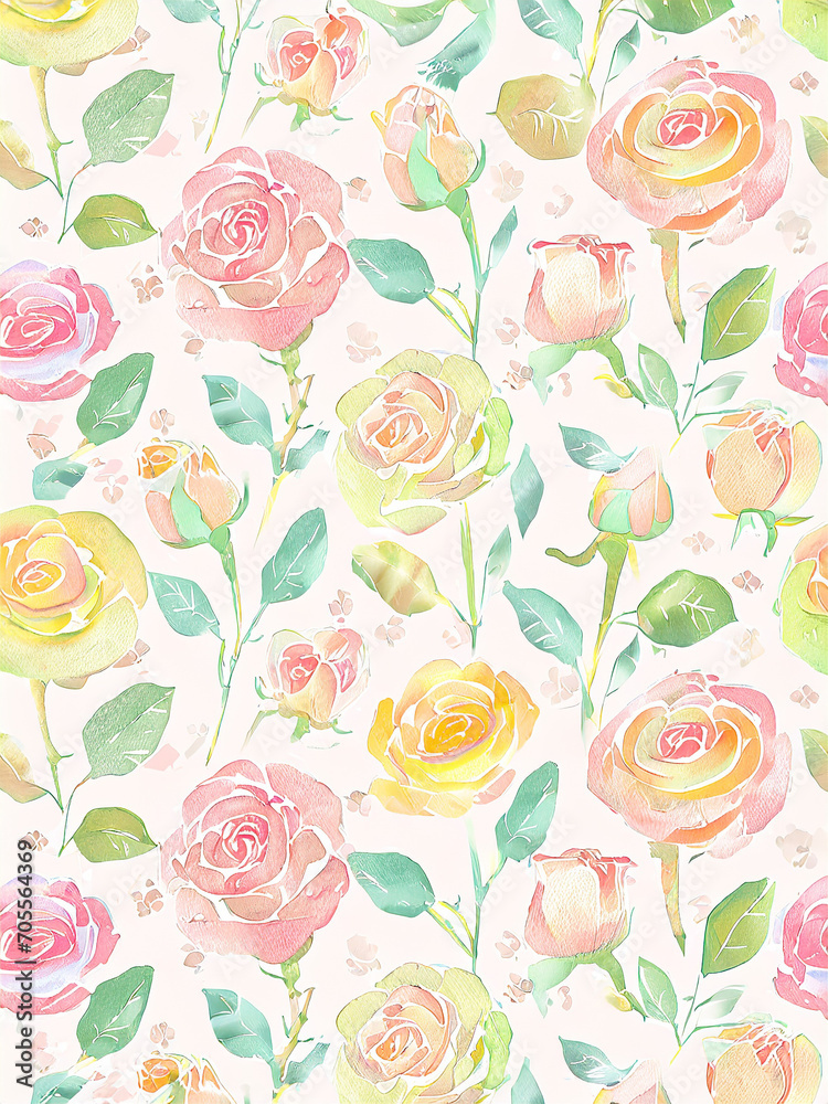 Rose flower cute seamless pattern for fabric, decorative paper, background of your design. Rose flower cute seamless pattern for fabric, decorative paper, background of your design.