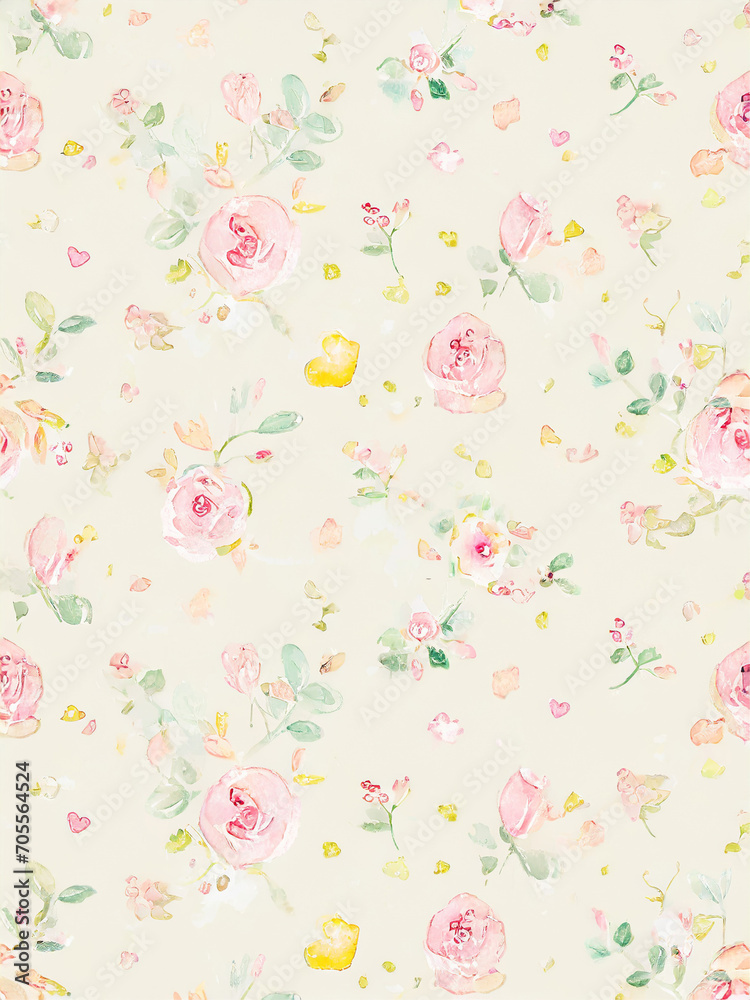 Rose flower cute seamless pattern for fabric, decorative paper, background of your design. Rose flower cute seamless pattern for fabric, decorative paper, background of your design.