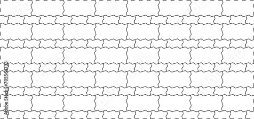Mix zig zag paving blocks. Two tiles pattern. Seamless landscape interlocking subway brick texture in vector. Modern digital backdrop texture.