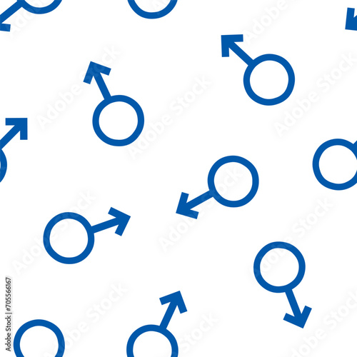 Seamless pattern with blue gender