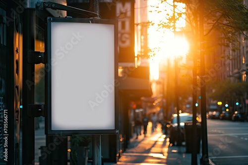 Blank digital signage screen in a public place, ideal for customization, generative ai