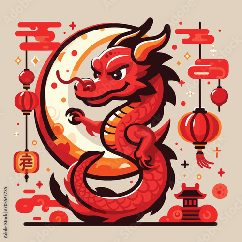 Welcome the Chinese New Year with our 2024 Dragon Icon! This charming design features a stylized dragon, a symbol of power, strength, and good luck in Chinese culture.