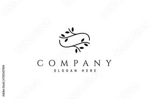 Nature leaf flower growth logo icon design template.