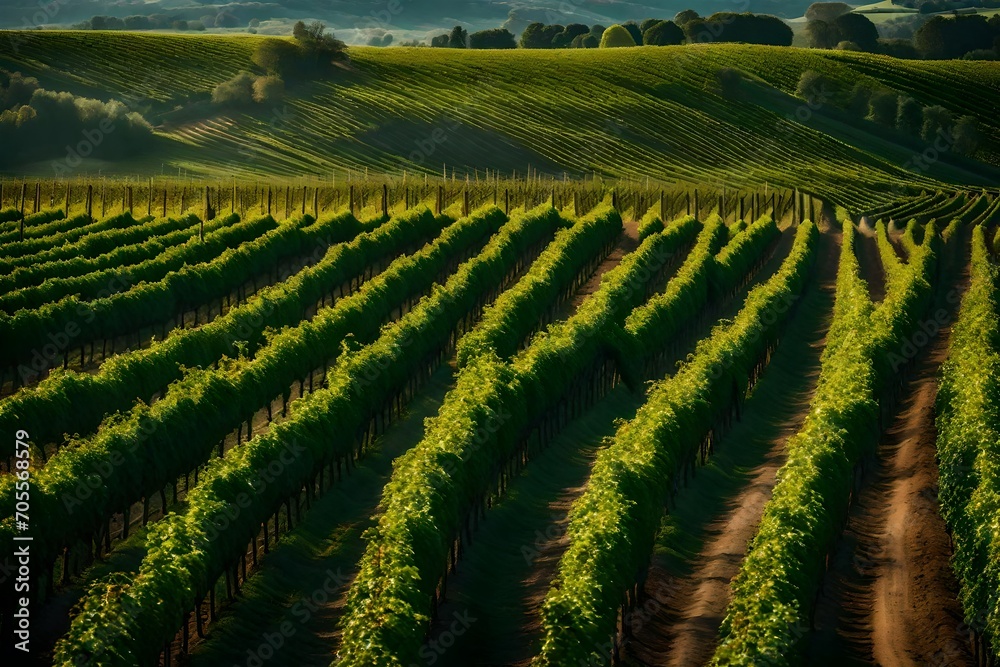 rows of vines