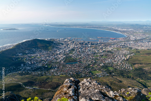 Landscape view of capetown from tabel mountain photo