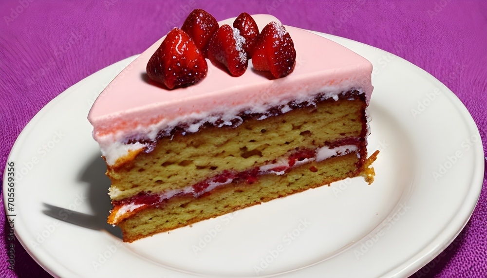 piece of cake with cherries piece of cake with cherries