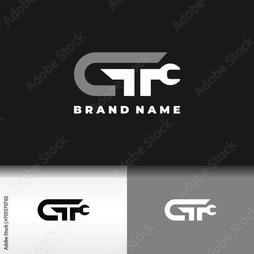 letter GF wrench logo