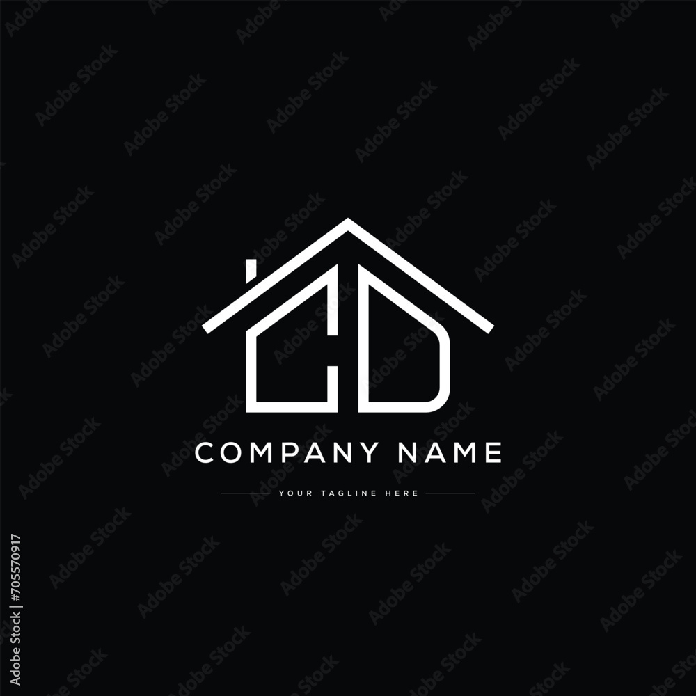 Letter CD Home Logo Design. Usable for Business Logo. Home Vector Logo Letter CD Home Logo Design. Usable for Business Logo. Home Vector Logo
