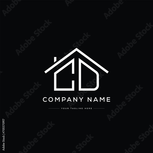 Letter CD Home Logo Design. Usable for Business Logo. Home Vector Logo