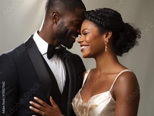 black couple in a white background, 
