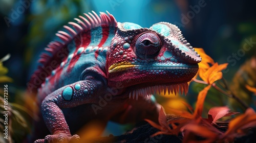 Macro Chameleon Color Symphony