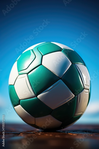 soccer ball on blue background