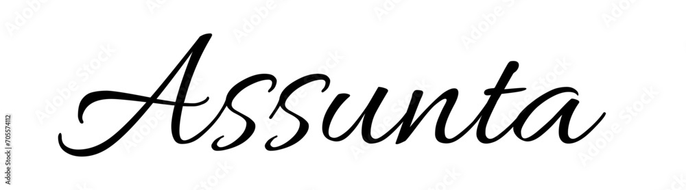 Assunta - black color - name - ideal for websites, emails, presentations, greetings, banners, cards, books, t-shirt, sweatshirt, prints, cricut, silhouette,	 - obrazy, fototapety, plakaty 