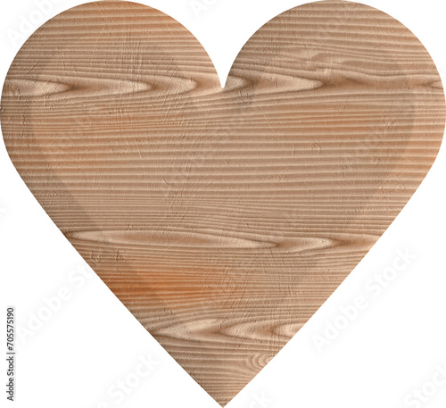 3D-Herz aus Holz - Kastanienholz gerendert - Schneidebrett als Überlagerung, Overlay, Designelement, Hintergrund