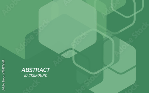 Abstract green background of square shapes of different sizes and transparency. Geometric figures. 3D vector illustration.