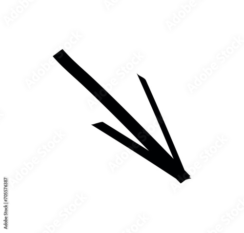 Arrow element of black-white set. The simplicity of this arrow's outline style allows it to be incredibly versatile and suitable for various design purposes. Vector illustration.