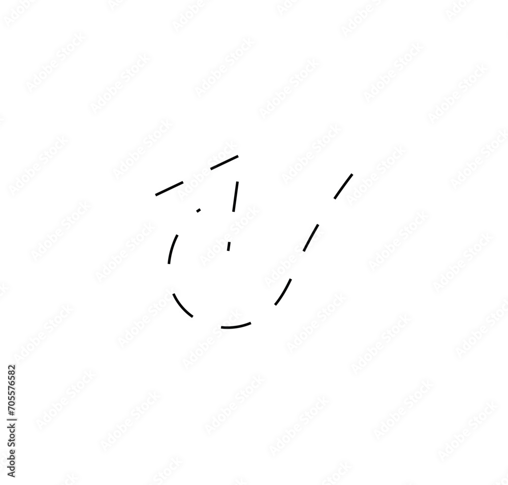 Fototapeta premium Arrow element of black-white set. This illustration showcases a dynamic black dotted arrow designed in a sleek outline style. Vector illustration.