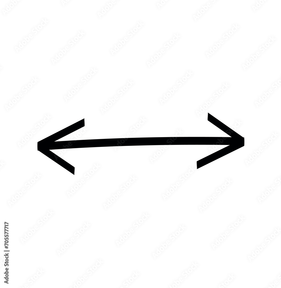 Naklejka premium Arrow element of black-white set. The dynamic quality of this double arrow symbol is highlighted by its clean outline style. Vector illustration.