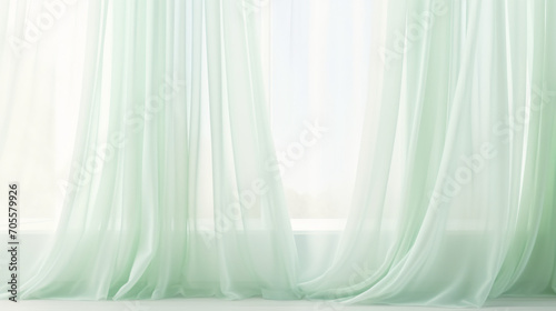 Panoramic window with curtain 