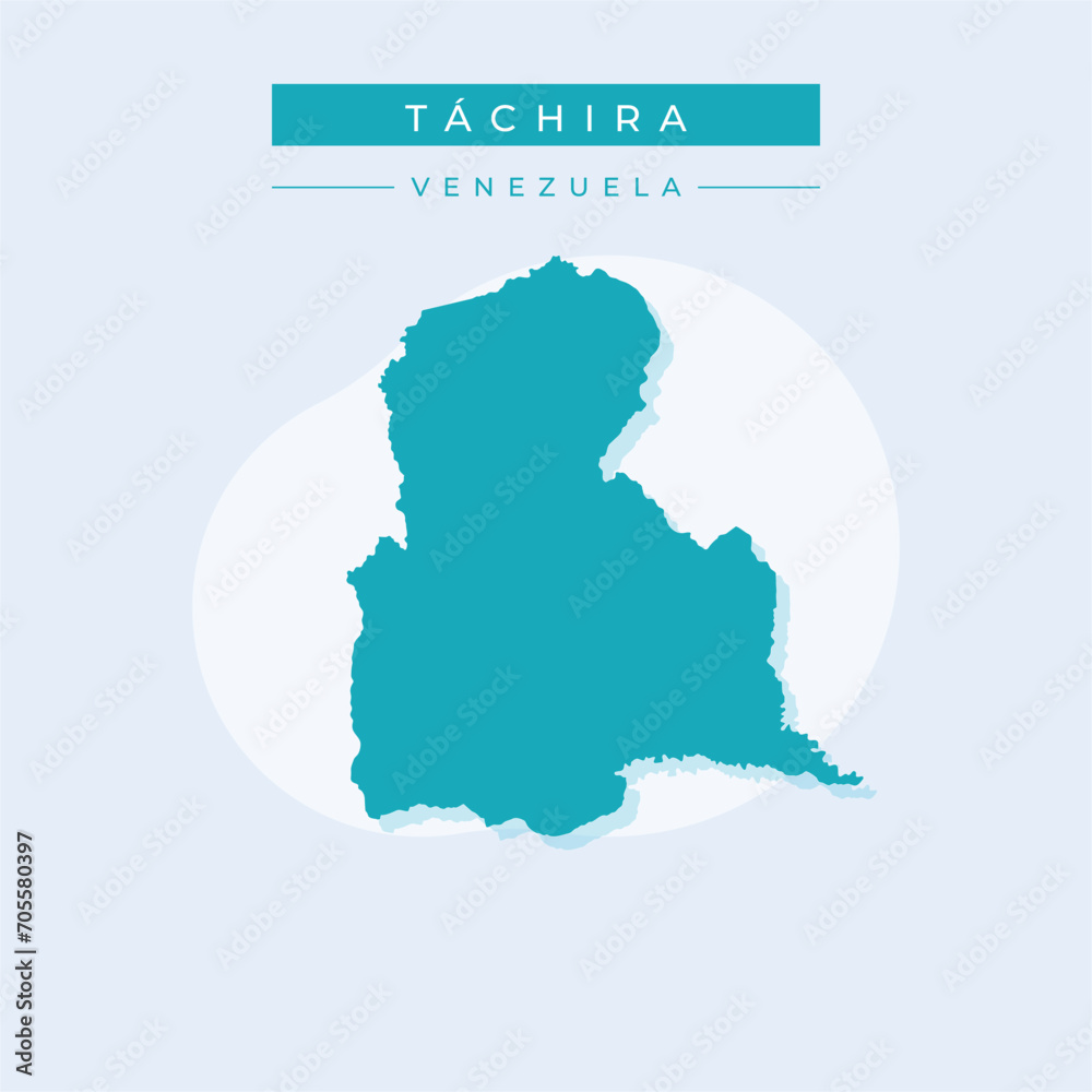 Vector illustration vector of Táchira map Venezuela
