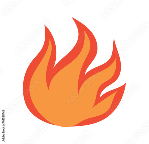 Fire element of colorful set. This piece of flame is perfect for projects that aim to evoke a sense of joy, positivity, or diversity. Vector illustration.