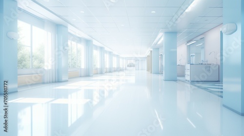 Futuristic Hospital Corridor: Abstract Luxury Design for Modern Healthcare Spaces