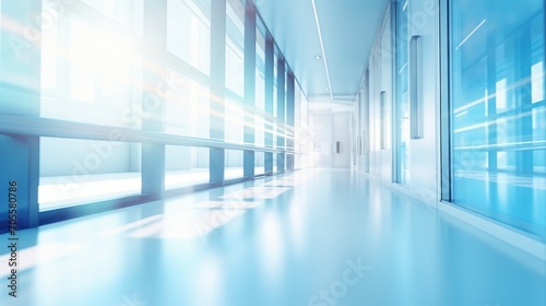 Futuristic Hospital Corridor  Abstract Luxury Design for Modern Healthcare Spaces