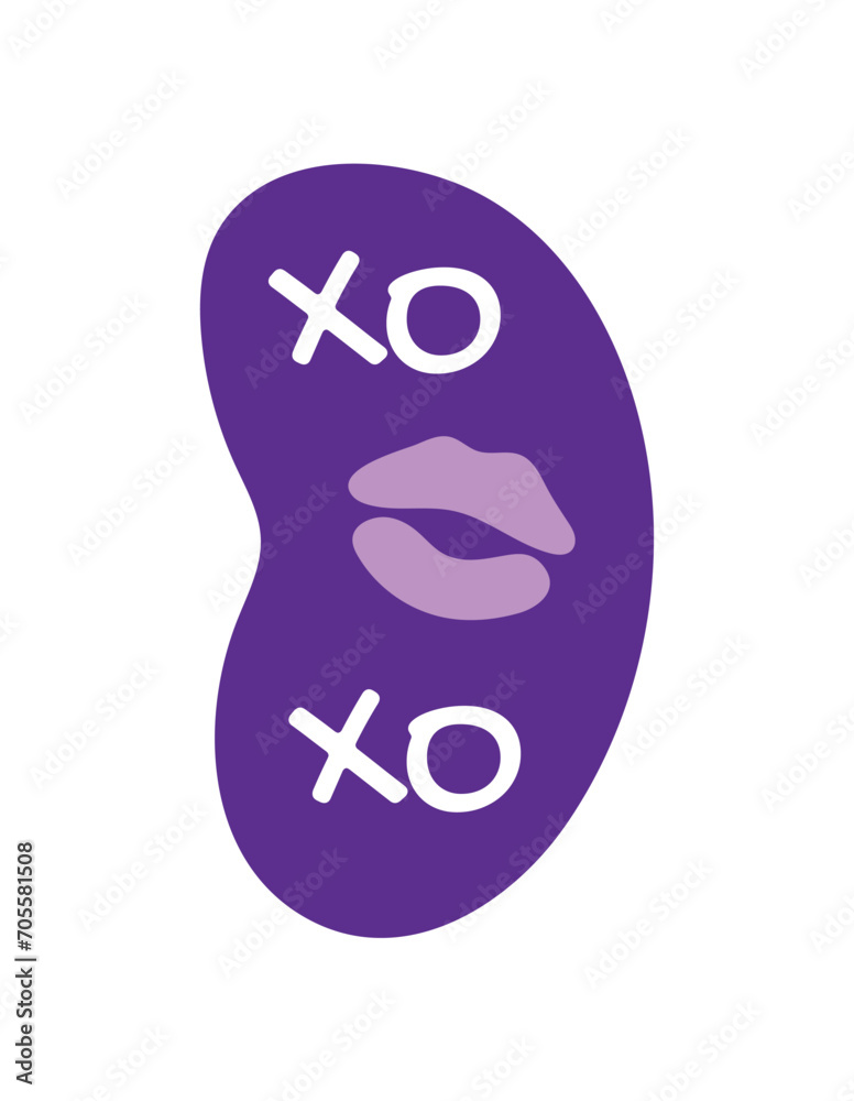 Message element of kawaii set. This kawaii violet-style Message element of kawaii set. This kawaii violet-style