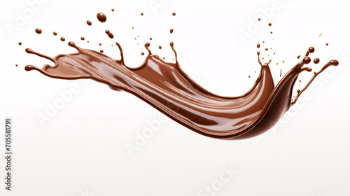 Delicious chocolate splash on isolated white background, tempting gourmet food concept illustration