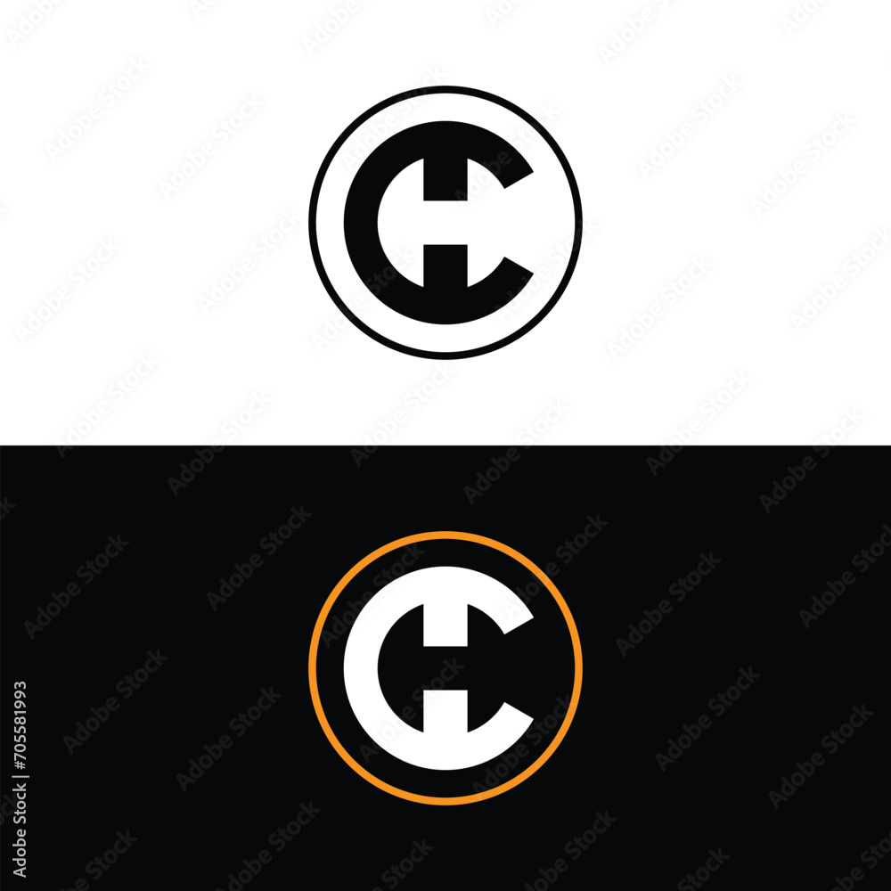 Monogram CH Letter Logo Design. Usable for Business Logo. Vector Logo Monogram CH Letter Logo Design. Usable for Business Logo. Vector Logo