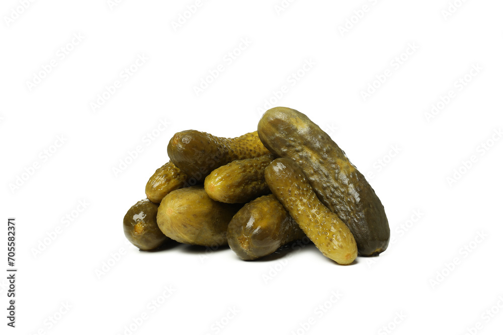 Obraz premium PNG, canned cucumbers, isolated on white background.