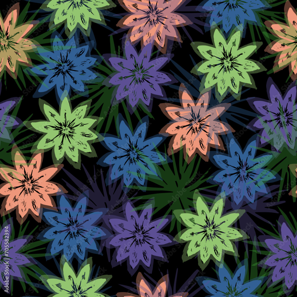 Simple flowers with leaves. Primitive peonies vector silhouettes. Simple flowers with leaves. Primitive peonies vector silhouettes.