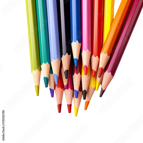 colored pencils isolated on transparent background