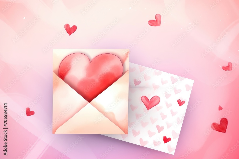Valentine greeting Letter on background. Generative AI