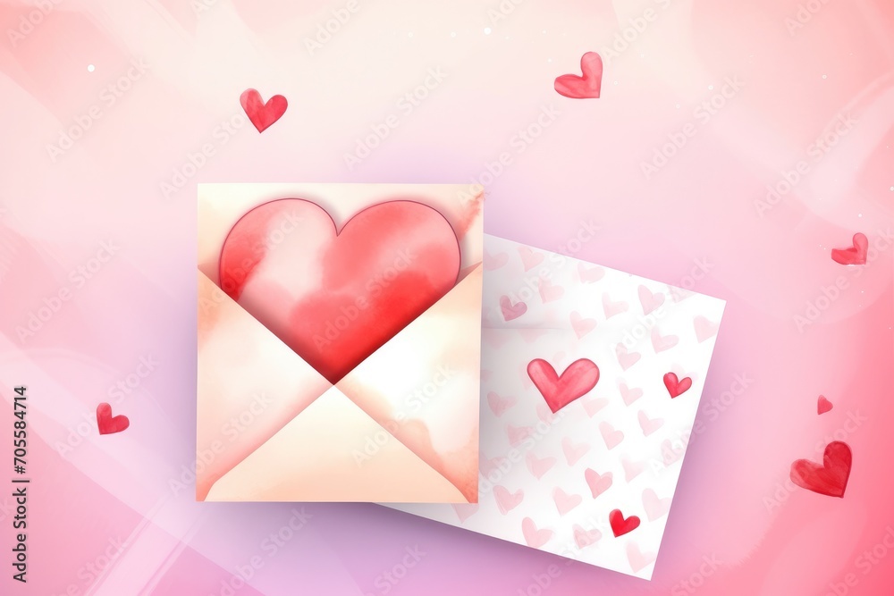 Valentine greeting Letter on background. Generative AI Valentine greeting Letter on background. Generative AI