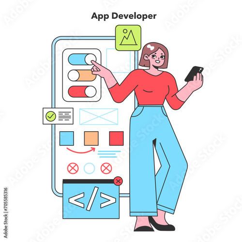 An App Developer taps into technology to create engaging mobile applications, showcasing the innovative spirit of software development in the digital age.