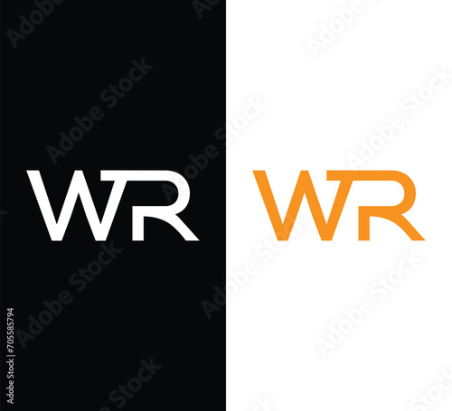 Monogram WR Letter Logo Design. Usable for Business Logo. Vector Logo
