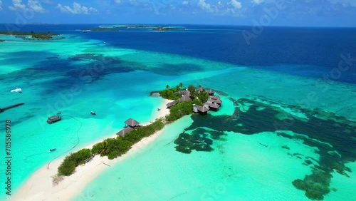 Huraa Island - Maldives - Aerial view out to sea photo