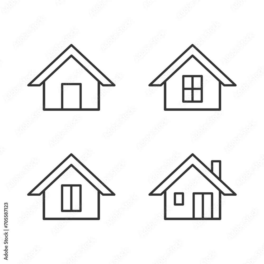 Home icons stock illustration.