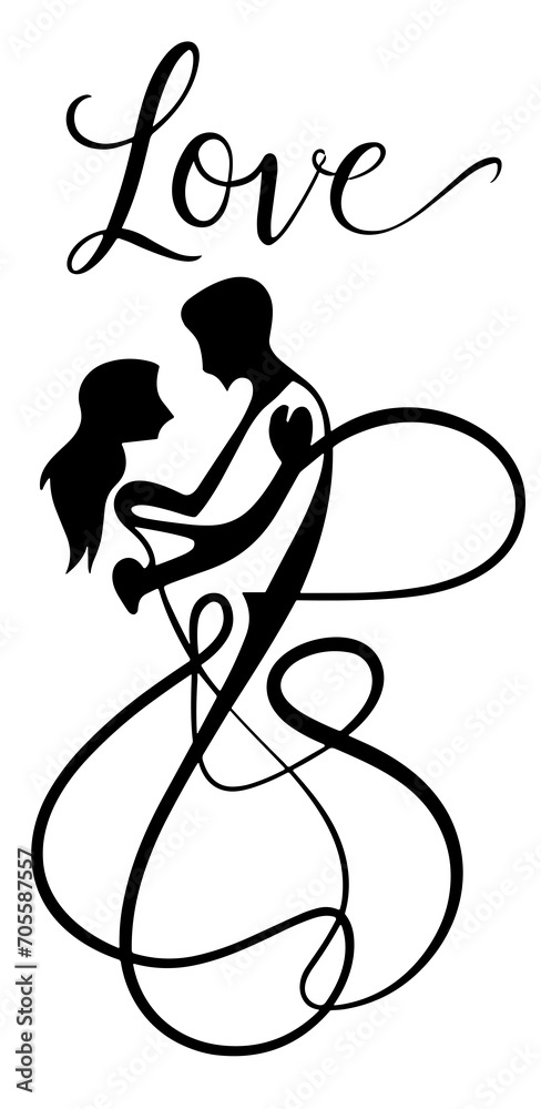 graphics of a couple in love dancing with the inscription love and hearts graphics of a couple in love dancing with the inscription love and hearts