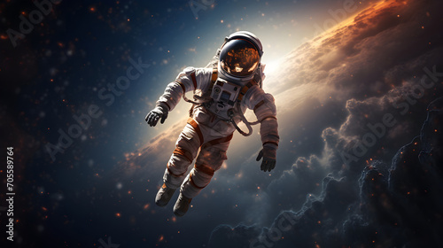 Portrait of astronaut floating in space © Trendy Graphics