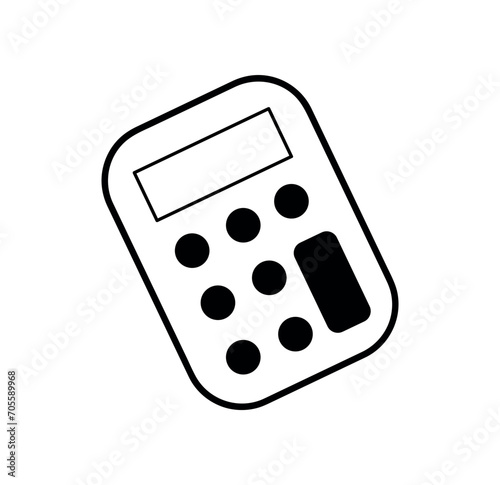 School element of colorful set. This sleek outline-style illustration of a calculator perfectly embodies the essence of learning and achievement. Vector illustration.