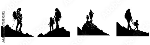black and white silhouettes of women