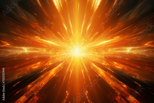 Illustration, abstract, cosmic energy light, orange, background