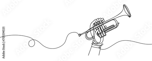 Continuous one line drawing of a saxophone. Vector illustration.