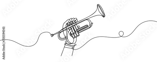 Continuous one line drawing of a saxophone. Vector illustration.