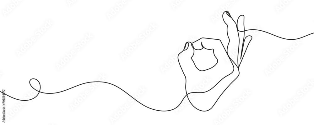 continuous line drawing of a hand symbol okay. Vector illustration continuous line drawing of a hand symbol okay. Vector illustration