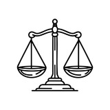 Law scale icon. Vector illustration
